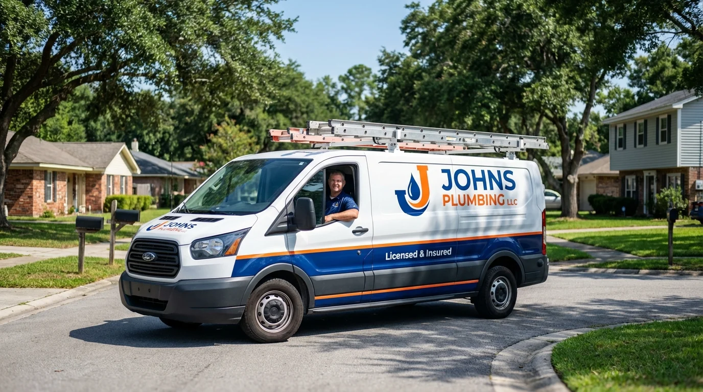 Johns Plumbing LLC service van in Fort Pierce, FL