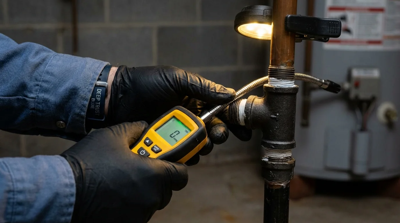 Gas leak detection with electronic sniffer by Johns Plumbing LLC in Fort Pierce
